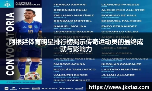 阿根廷体育明星排行榜揭示传奇运动员的最终成就与影响力
