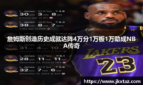 詹姆斯创造历史成就达阵4万分1万板1万助成NBA传奇